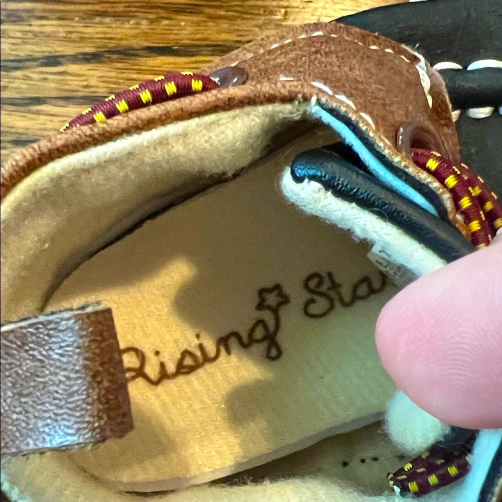 Rising Star Black and Tan Baby Moccasins